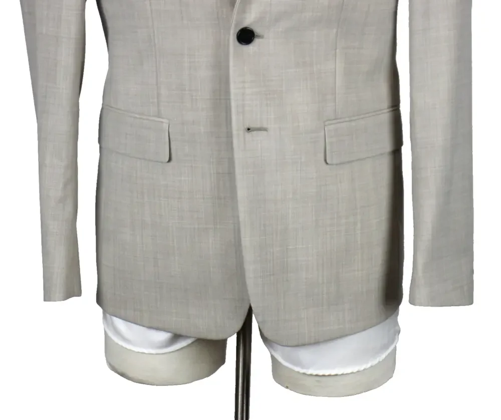 Theory Suit 38 R Mens Chambers Mayer Sand Beige Weave Slim Fit Wool New Tailor 2